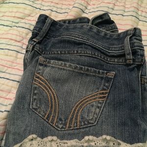 Hollister Jean shorts with lace detail size 1